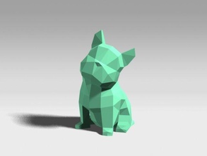 poligono francese bulldog modello 3d stampa lowpoly basso arte cane animale carina divertente decorazione 3dprint sculture 3d print model - Mito3D