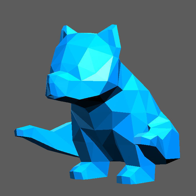 low polygon pom dog model 3d print art funny lowpoly polydog sculpture lowpolyart animal sculptures 3D print model - Mito3D