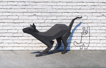 düşük poli kedi sphynx evcil hayvan yavru doğa hayvan kağıt işi pepakura heykel 3d baskı yazdırılabilir memeli ev dekor iç sanat heykeller 3d print model - Mito3D