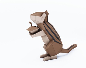 lowpoly scoiattolo carattere origami cartone animato papercraft animale foresta 3d stampabile stampa giochi giocattoli natura poli papertuff modello 3d print model - Mito3D