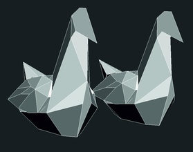 lowpoly pato maceta casa el origami swan geométricas decoración poli 3d print model - Mito3D