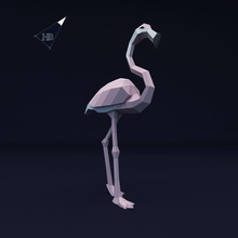 düşük poli flamingo hayvan kuş doğa kağıt işi pepakura tasarım iç dış acayip ev dekor dekorasyon 3d yazıcı baskı yazdırılabilir stilize sanat heykeller 3d print model - Mito3D