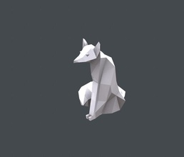 lowpoly fox sanat düşük poly heykeller doğa 3d print model - Mito3D