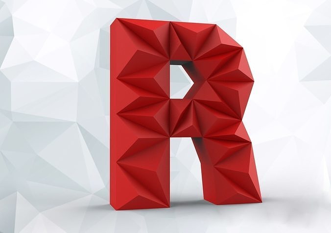 lowpoly letter r lowpoly letter character house game architecture car vehicle building poly low city font stamp seal topiary postman art signs logos signs logos car art character game city building game character  3D print model - Mito3D