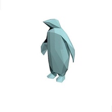 lowpoly penguin origami animal nature artic ice cold 3dprinting paper homedecor statue sculpture bird northpole southpole snow snowy sea iceberg house decor 3d print model - Mito3D