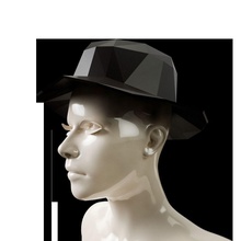 lowpoly chapéu de sol a moda o roupas energia solar homburg personagens desafio outros 3d print model - Mito3D