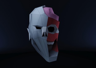 lowpoly zombie head halloween paper model 3d papercraft hobby idea mask trophy poly template download zombiemask zombiehead art sculptures 3d print model - Mito3D