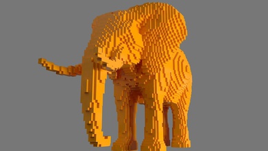 lowrez serie - elefante art lowres voxel pixelate 3dprint sculture la scultura 3d print model - Mito3D