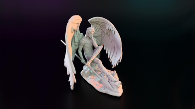 lucifer estrella mañana máscara joyería joya escultura imprimible esculturas ángel alas satán estatua personaje fantasía arte 3d print model - Mito3D