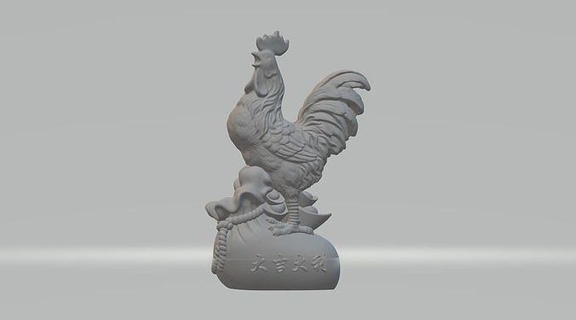 luck rooster chicken cock stag cluck animal flyer fowl farm bird sculpture art sculptures house decor 3d print model - Mito3D