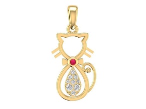 lucky cat pendant 1436 jewelry fashion accessories gold diamond man men woman women unisex design pendants 3d print model - Mito3D