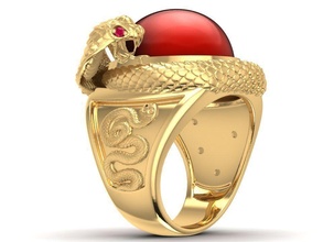 lucky croba ring 3059 jewelry fashion accessories gold diamond man men woman women unisex design fengshui rings 3d print model - Mito3D