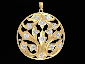 suerte diamante Camboya colgante pendiente 784 joyería joya Moda accesorios oro mujer diseño colgantes 3d print model - Mito3D