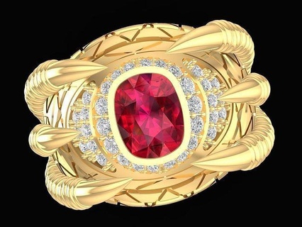 chanceux diamant dragon œil griffe bague 3201 luxe bijoux mode accessoires or Nouveau conception feng shui anneaux 3d print model - Mito3D