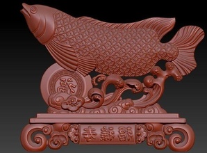 suerte continuar pez moneda escamas dragón casa decoración 3d print model - Mito3D