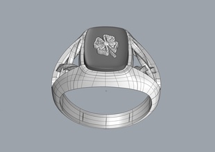 lucky ring fashion modern silver gold printable symbol style engagement cgijewelry jewellery jewelry rings 3d print model - Mito3D