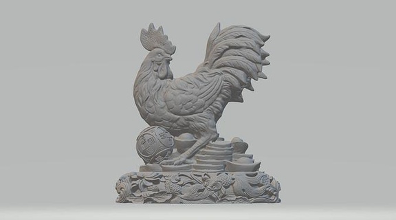şanslı horoz tavuk erkek geyik gıcırdatmak hayvan el ilanı fowl Çiftlik kuş heykel Sanat heykeller 3d print model - Mito3D