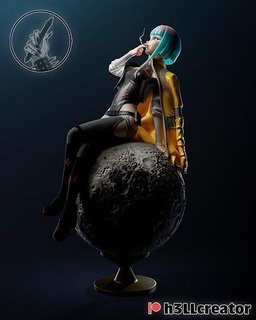 lucy cyberpunk edgerunners anime cartoon fan art figurine moon cyber girl smoked diorama game night light sculptures 3d print model - Mito3D