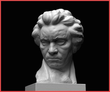 Ludwig van Beethoven buste allemand compositeur pianiste musique classique homme sculpture statue portrait musicien tête Masculin génial antique art décor sculptures 3d print model - Mito3D