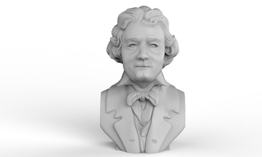 ludwig camioneta beethoven busto hombre escultura música artista arte músico retrato estatua clásico esculturas 3d print model - Mito3D