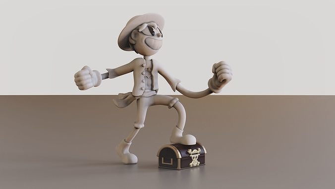 luffy x cuphead pedaço anime zoro sanji nami manga pirata corpo personagem fantasia modelo miniaturas estatuetas quadrinho gear5 estátua arte esculturas 3D print model - Mito3D