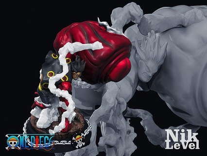 luffy gear 4 kong 3d printable anime manga character male man human one piece sunny straw hat wano arc art sculptures 3d print model - Mito3D