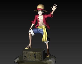 rufy stl modello pezzo statua anime shonen goku naruto giochi giocattoli 3d print model - Mito3D