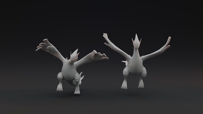 lugia 2 pose pre supported pokemon pokeball pikachu charmander charizard squirtle catturare go cenere evoluzione eeveeluzione uccello drago volare giochi giocattoli 3D print model - Mito3D