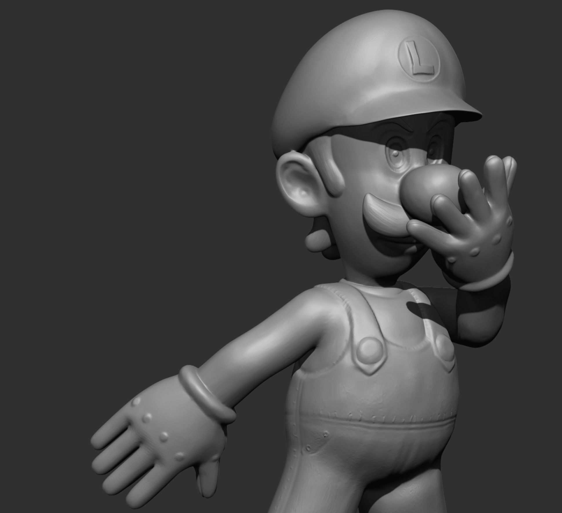 luigi 3d print model jonathan joestar pose nintendo super video game character jojo games toys accessories 3D print model - Mito3D