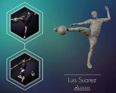 luis suarez 3d modèle impression sculpture compétition homme prix sport statue figure équipe art sculptures buste uruguayen footballeur football joueur 3d print model - Mito3D