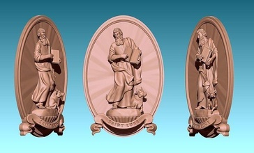 luke-lucas evangelist - cnc carving milling religious jewerly wood stone ornate ancient decoration art traditional design deity object symbol sculptures router aspire artcam 3d print model - Mito3D