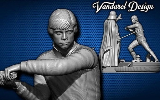 Luke gökyüzü gezgini Darth Vader Vador star savaşlar Sanat heykeller 3d print model - Mito3D