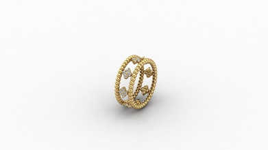 grumeleuse fleurs anneau de l'anneau womanring joyau bijoux imprimable le diamant or bague en minimes les anneaux 3d print model - Mito3D
