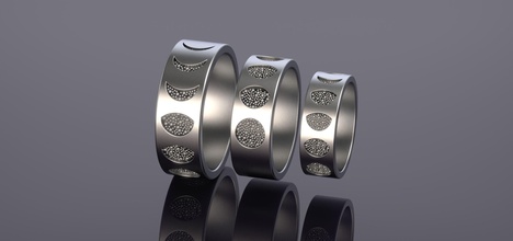 lunaire phase bague argent or bijoux lune anneaux 3d print model - Mito3D