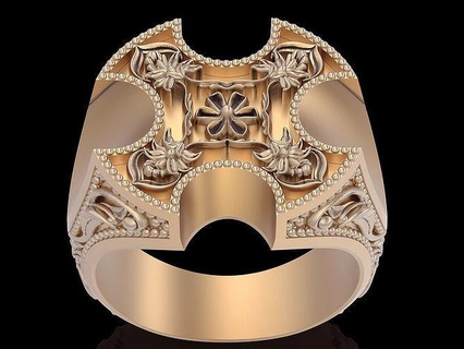 lux ring sterling gold carving printable jewelry 3d model silver design statue sculpture male female zbrush luxury flower print rings 3d print model - Mito3D