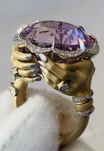 lusso squillare cliente gioielleria prezioso oro splendente brillante stampabile diamante gemma anelli 3d print model - Mito3D