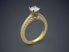 luxuoso anel de noivado diamantes 1565 jóias ouro jóia anéis casamento o engajamento diamante brilhantes cad gem platina printable prata detalhe design 3d print model - Mito3D