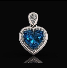 luxuoso coração pingente diamantes 410 amar Casamento jóia gema diamante ouro valentin pedra prata joalheria 3d 3d print model - Mito3D