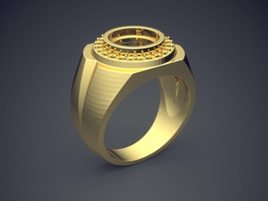 luxurious minimalistic masculine ring jewelry gold jewel jewellery rings wedding engagement diamond brilliant cad gem platinum printable silver detail design 3d print model - Mito3D