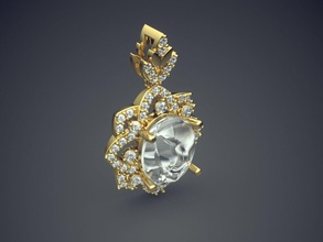 luxuoso pingente de diamantes 2739 jóias ouro jóia anel anéis casamento o engajamento diamante brilhantes cad gem platina printable prata detalhe design 3d print model - Mito3D