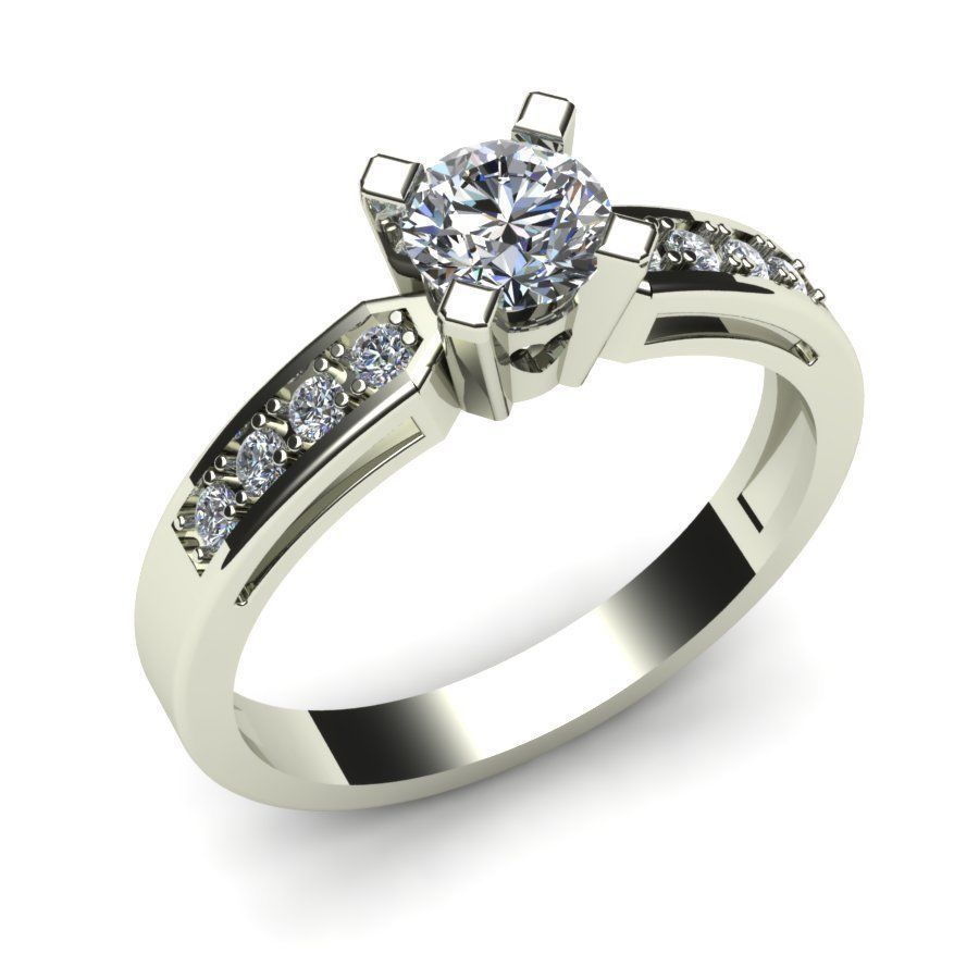 de luxe anneau bijoux l'anneau l'engagement joyau gem d'argent or les anneaux 3D print model - Mito3D