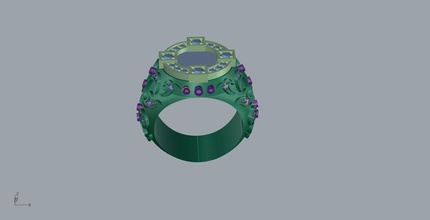 de luxe anneau diamants 3d modèle d'impression bijoux l'anneau imprimable la mode l'accessoire le prototypage caractère vêtements l'habillement engagem collier platine or diamant l'engagement cad pendentif livre sterling les anneaux 3d print model - Mito3D