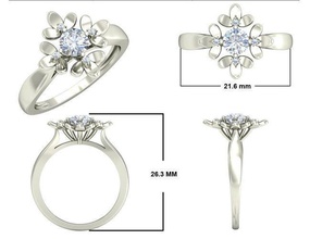 de luxe anneau diamants 3d modèle d'impression bijoux l'anneau imprimable la mode l'accessoire le prototypage caractère vêtements juif brillant conception détail diamant l'engagement gem or joyau les anneaux 3d print model - Mito3D