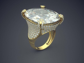 luxuoso anel de diamantes cad-4982 jóias brilhantes o cad design detalhe diamante engajamento gem ouro jóia platina printable anéis prata casamento 3d print model - Mito3D