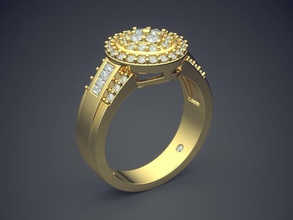 luxuoso anel de pequenos diamantes cad 629 jóias ouro jóia anéis casamento o engajamento diamante brilhantes gem platina printable prata detalhe design 3d print model - Mito3D