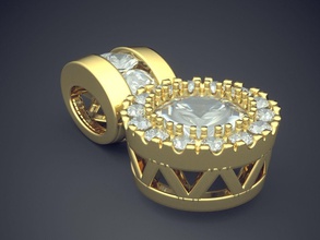 de lujo la vendimia colgante diamantes joyería oro joya el colgantes boda compromiso diamante brillante cad gem platino imprimible plata detalle diseño 3d print model - Mito3D