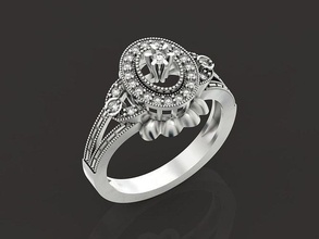 luxuoso vintage anel pedras jóia diamante Casamento brilhante noivado safira joalheria moda beleza gema ouro brinco 3d modelagem 3d print model - Mito3D