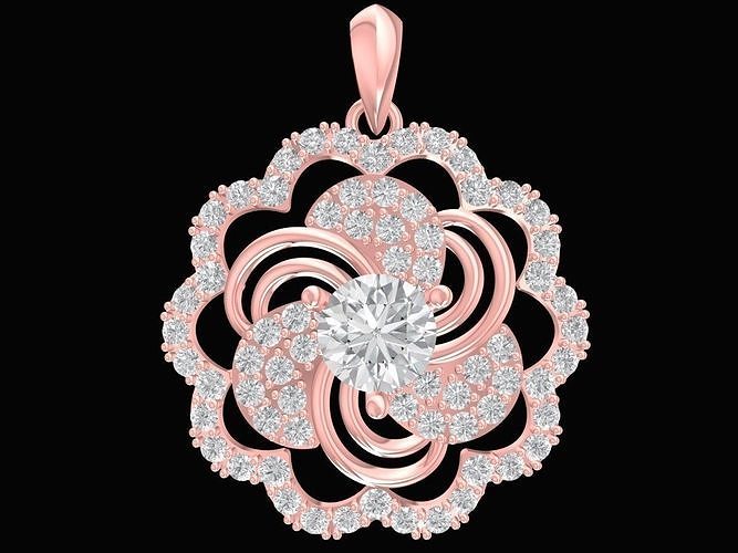lujo asiático diamante flor dama colgante pendiente 3165 joyería joya Moda accesorios oro mujer diseño colgantes 3D print model - Mito3D