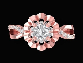 lujo asiático diamante dama anillo 2949 joyería joya Moda accesorios oro mujer diseño anillos 3d print model - Mito3D