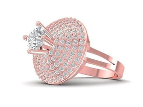 lujo asiático diamante dama anillo 2951 joyería joya Moda accesorios oro mujer diseño anillos 3d print model - Mito3D